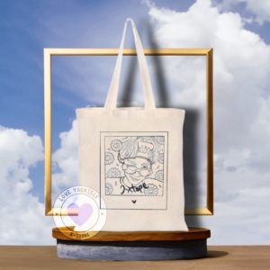 TOTE BAG JH CARA JHOPE CARICATURA BEIGE