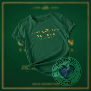 POLERA VERDE JK GOLDEN LETRAS